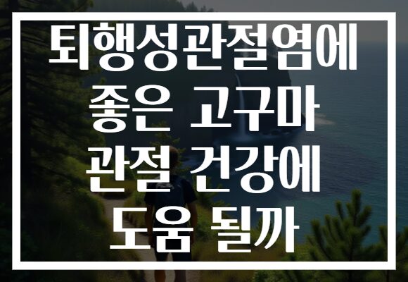 퇴행성관절염에 좋은 고구마 관절 건강에 도움 될까