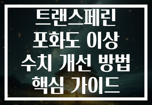 트랜스페린 포화도 이상 수치 개선 방법 핵심 가이드