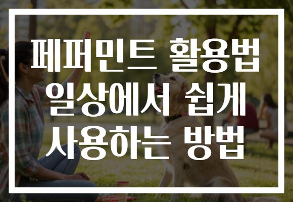 페퍼민트 활용법 일상에서 쉽게 사용하는 방법