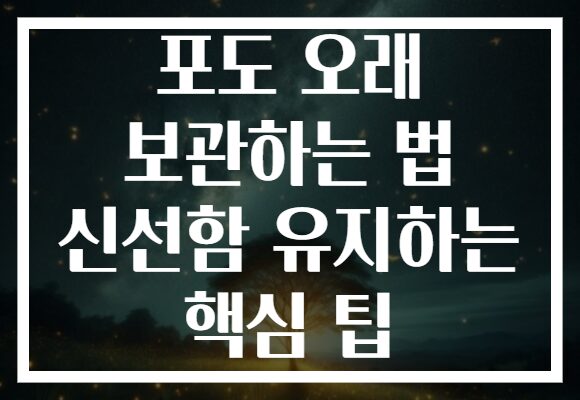 포도 오래 보관하는 법 신선함 유지하는 핵심 팁