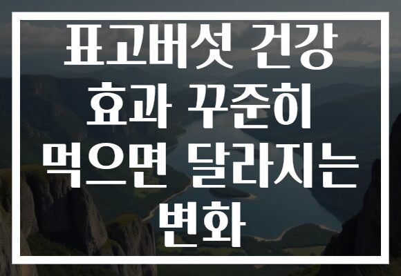 표고버섯 건강 효과 꾸준히 먹으면 달라지는 변화