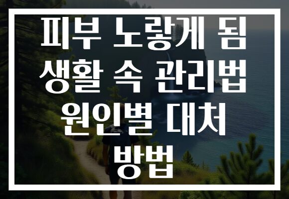 피부 노랗게 됨 생활 속 관리법 원인별 대처 방법