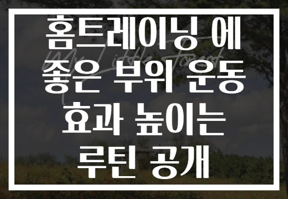 홈트레이닝 에 좋은 부위 운동 효과 높이는 루틴 공개