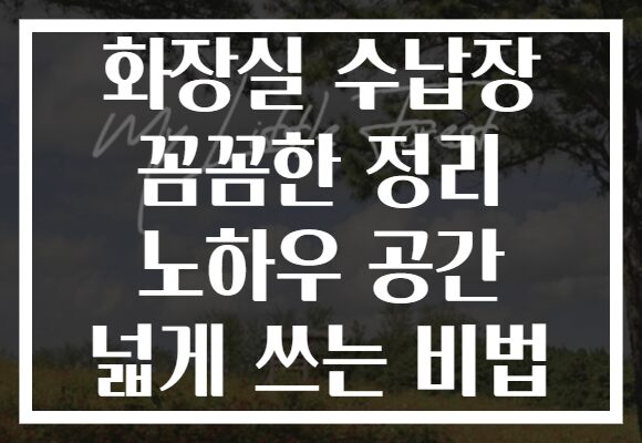 화장실 수납장 꼼꼼한 정리 노하우 공간 넓게 쓰는 비법