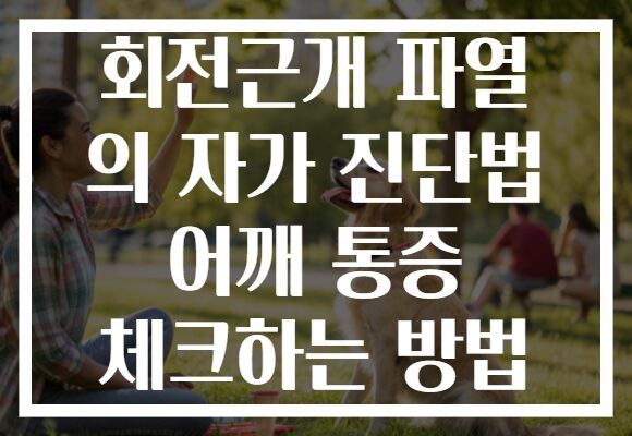 회전근개 파열 의 자가 진단법 어깨 통증 체크하는 방법