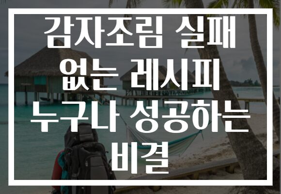 감자조림 실패 없는 레시피 누구나 성공하는 비결