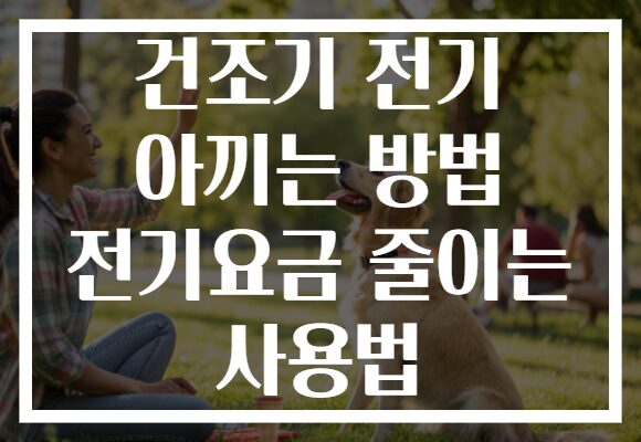 건조기 전기 아끼는 방법 전기요금 줄이는 사용법
