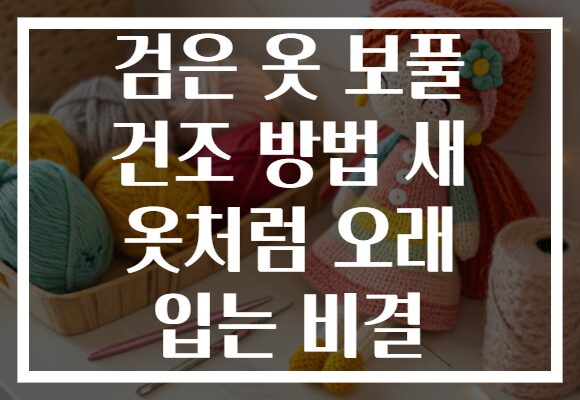 검은 옷 보풀 건조 방법 새 옷처럼 오래 입는 비결