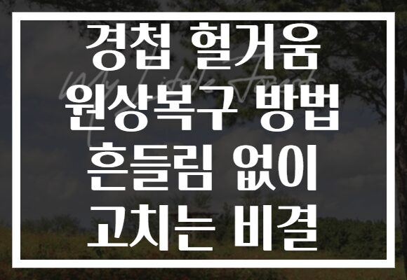 경첩 헐거움 원상복구 방법 흔들림 없이 고치는 비결