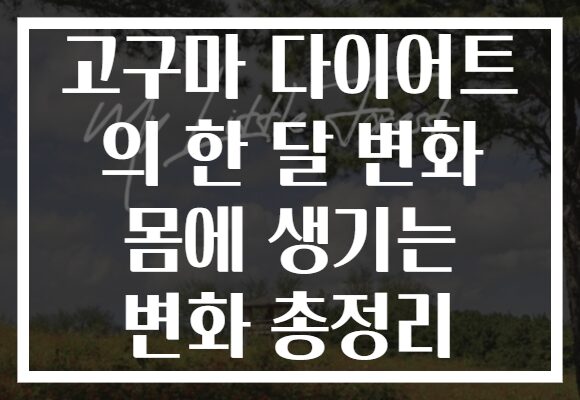 고구마 다이어트 의 한 달 변화 몸에 생기는 변화 총정리