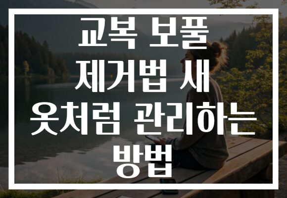 교복 보풀 제거법 새 옷처럼 관리하는 방법