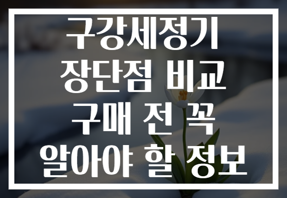 구강세정기 장단점 비교 구매 전 꼭 알아야 할 정보
