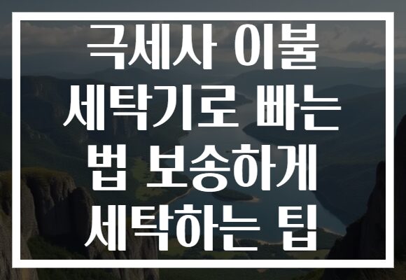 극세사 이불 세탁기로 빠는 법 보송하게 세탁하는 팁