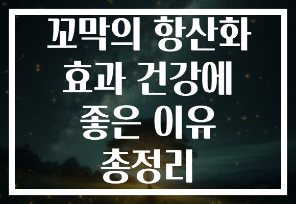 꼬막의 항산화 효과 건강에 좋은 이유 총정리