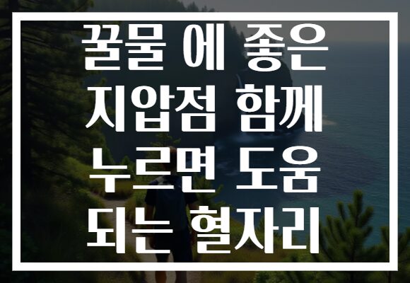 꿀물 에 좋은 지압점 함께 누르면 도움 되는 혈자리
