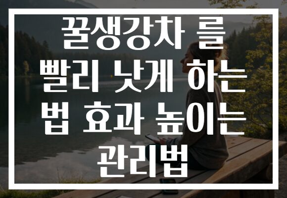 꿀생강차 를 빨리 낫게 하는 법 효과 높이는 관리법