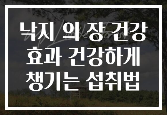 낙지 의 장 건강 효과 건강하게 챙기는 섭취법