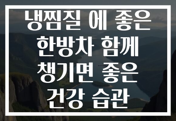 냉찜질 에 좋은 한방차 함께 챙기면 좋은 건강 습관