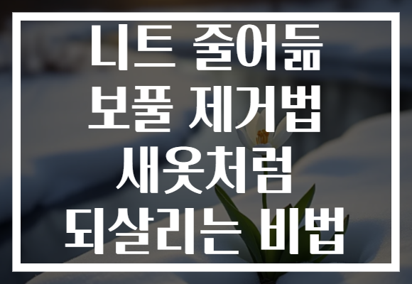 니트 줄어듦 보풀 제거법 새옷처럼 되살리는 비법