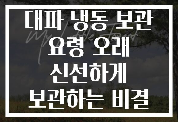 대파 냉동 보관 요령 오래 신선하게 보관하는 비결