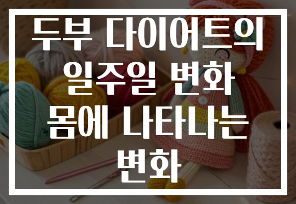 두부 다이어트의 일주일 변화 몸에 나타나는 변화
