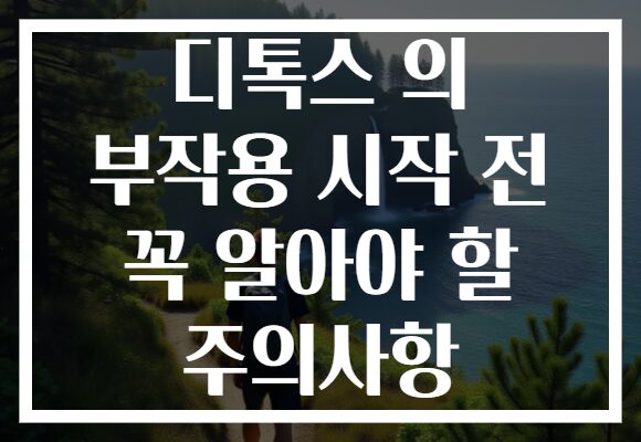 디톡스 의 부작용 시작 전 꼭 알아야 할 주의사항