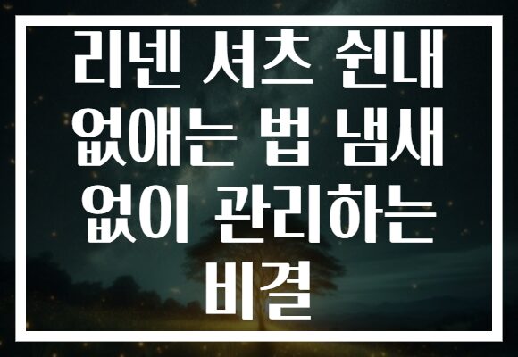 리넨 셔츠 쉰내 없애는 법 냄새 없이 관리하는 비결