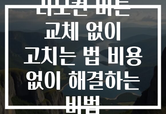 리모컨 버튼 교체 없이 고치는 법 비용 없이 해결하는 비법