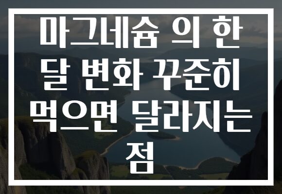 마그네슘 의 한 달 변화 꾸준히 먹으면 달라지는 점