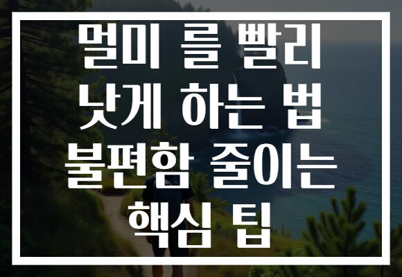멀미 를 빨리 낫게 하는 법 불편함 줄이는 핵심 팁