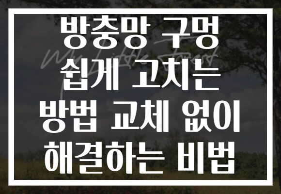 방충망 구멍 쉽게 고치는 방법 교체 없이 해결하는 비법