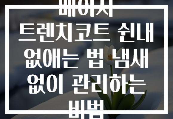 베이지 트렌치코트 쉰내 없애는 법 냄새 없이 관리하는 비법