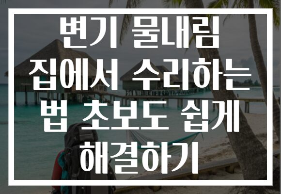 변기 물내림 집에서 수리하는 법 초보도 쉽게 해결하기