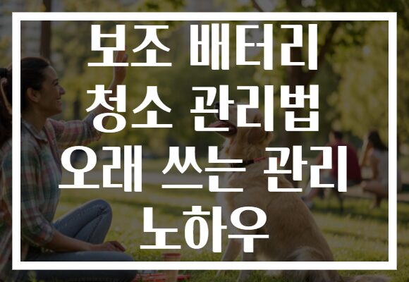 보조 배터리 청소 관리법 오래 쓰는 관리 노하우