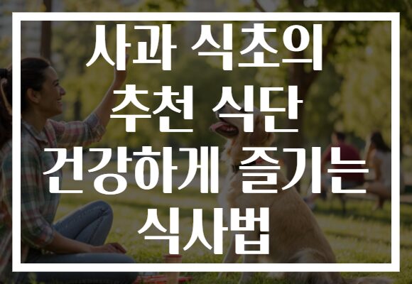 사과 식초의 추천 식단 건강하게 즐기는 식사법