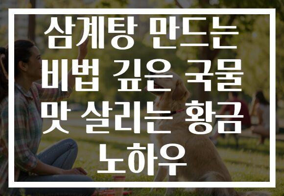 삼계탕 만드는 비법 깊은 국물 맛 살리는 황금 노하우