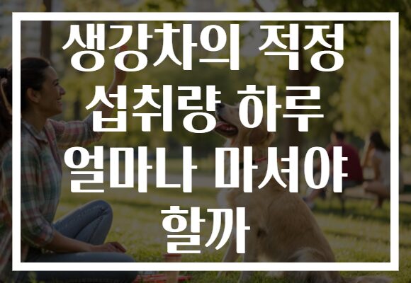 생강차의 적정 섭취량 하루 얼마나 마셔야 할까