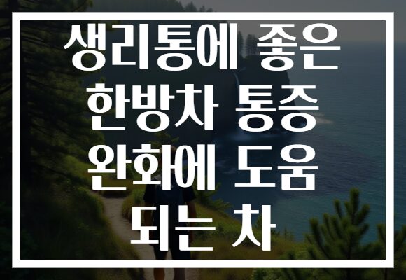 생리통에 좋은 한방차 통증 완화에 도움 되는 차