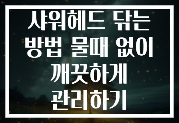 샤워헤드 닦는 방법 물때 없이 깨끗하게 관리하기