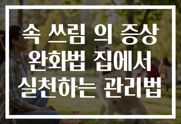 속 쓰림 의 증상 완화법 집에서 실천하는 관리법