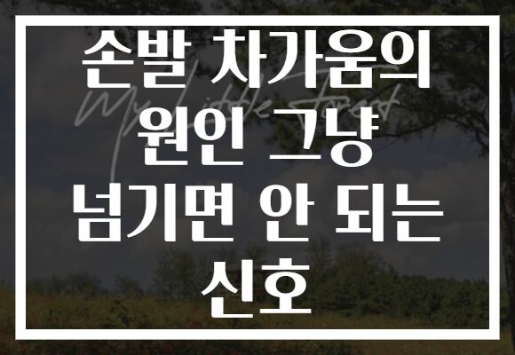 손발 차가움의 원인 그냥 넘기면 안 되는 신호