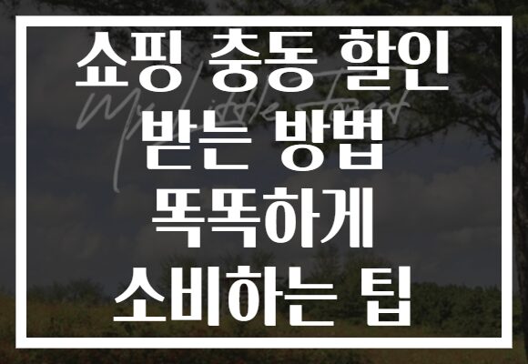 쇼핑 충동 할인 받는 방법 똑똑하게 소비하는 팁