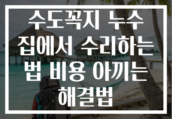 수도꼭지 누수 집에서 수리하는 법 비용 아끼는 해결법