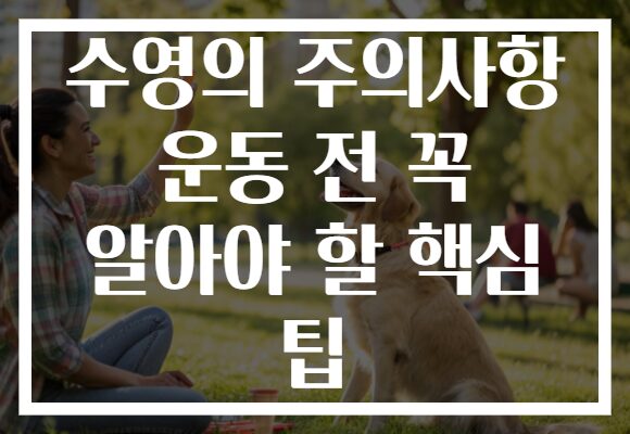 수영의 주의사항 운동 전 꼭 알아야 할 핵심 팁