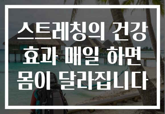 스트레칭의 건강 효과 매일 하면 몸이 달라집니다
