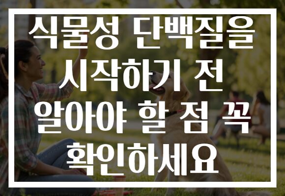 식물성 단백질을 시작하기 전 알아야 할 점 꼭 확인하세요