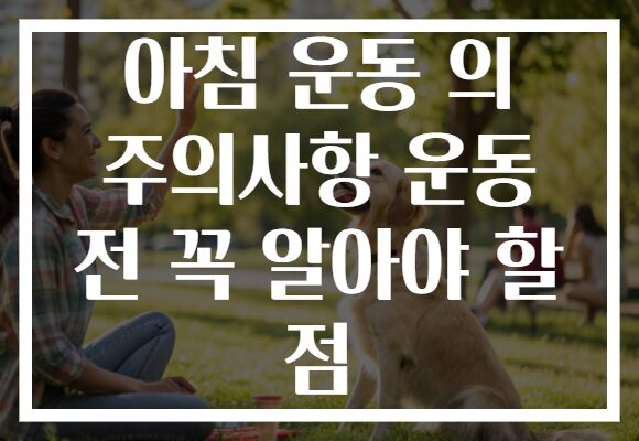 아침 운동 의 주의사항 운동 전 꼭 알아야 할 점