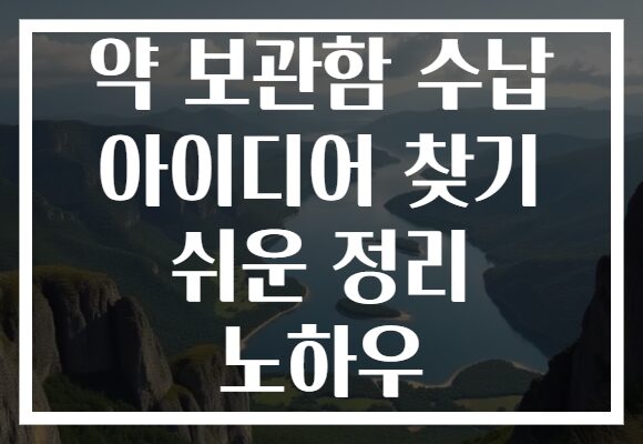 약 보관함 수납 아이디어 찾기 쉬운 정리 노하우