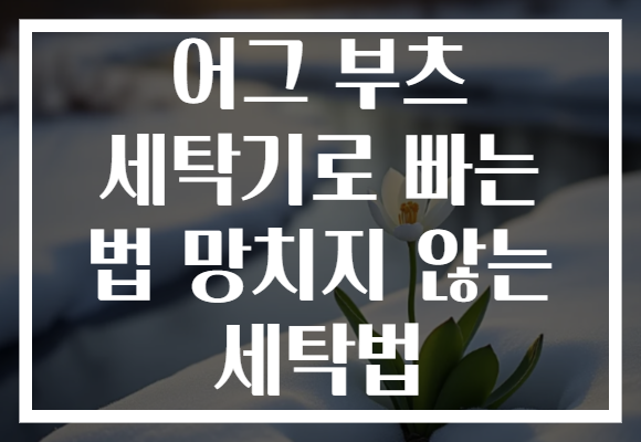 어그 부츠 세탁기로 빠는 법 망치지 않는 세탁법