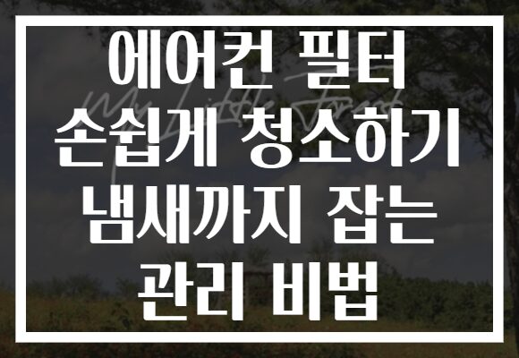 에어컨 필터 손쉽게 청소하기 냄새까지 잡는 관리 비법